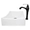 Novatto White Porcelain Vessel Sink Combo with Matte Black Faucet, Drain and Sealer NSFC-01141116MB - alternate 3